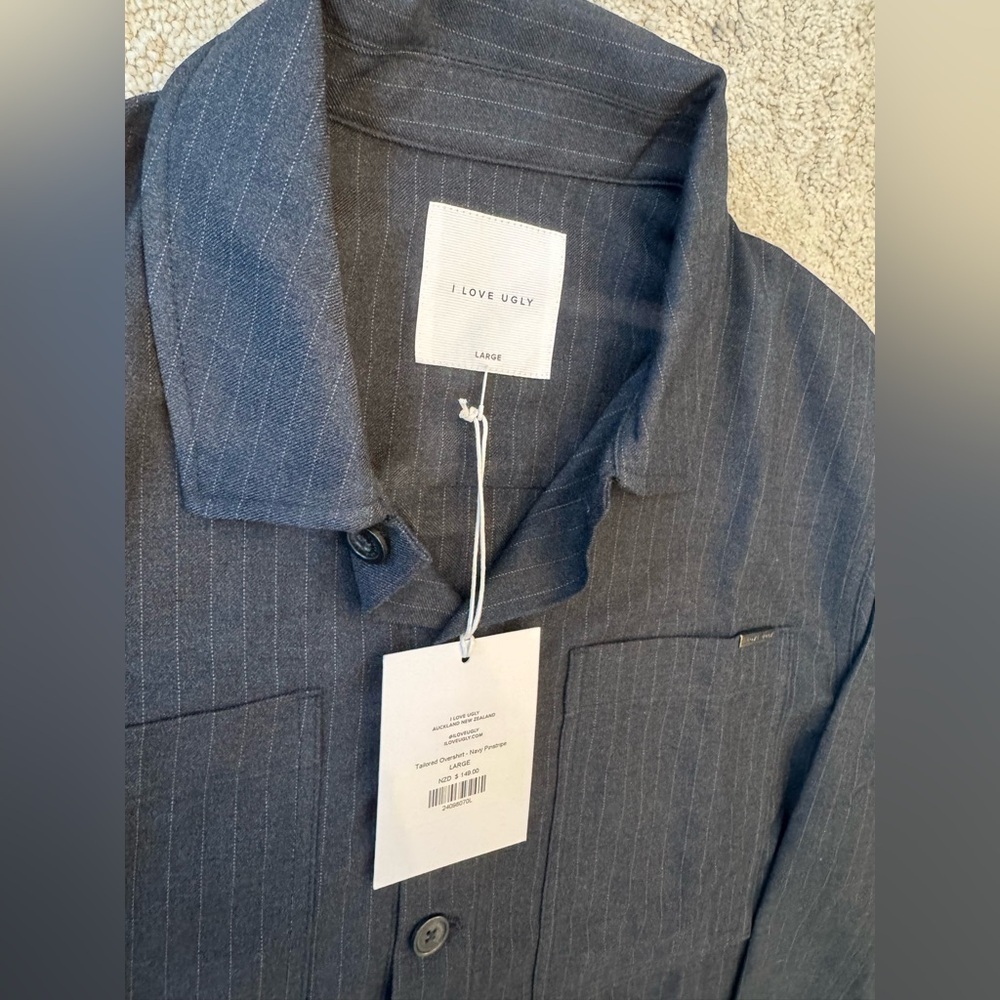 I Love Ugly Pinstripe Overshirt / Jacket – Men’s Large - Picture 2 of 8